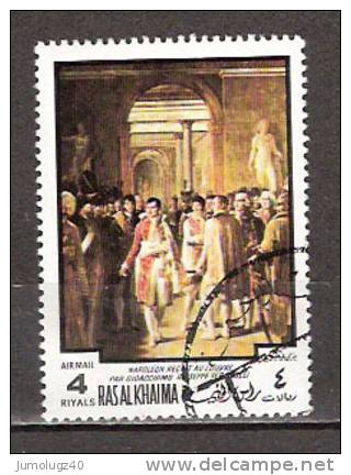 Timbre Emirats (Ras Al-Khaima) 1970 Y&T N°  ? Oblitéré. Napoléon Au Louvre. 4 Riyals - Ras Al-Khaimah