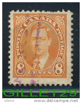 CANADA STAMP - KING GEORGE VI MUFTI ISSUE - SCOTT No 236, 0,08ç, 1937, ORANGE - USED - - Used Stamps