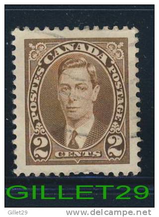 CANADA STAMP - KING GEORGE VI MUFTI ISSUE - SCOTT No 232, 0,02ç, 1937, BROWN - USED - - Usati