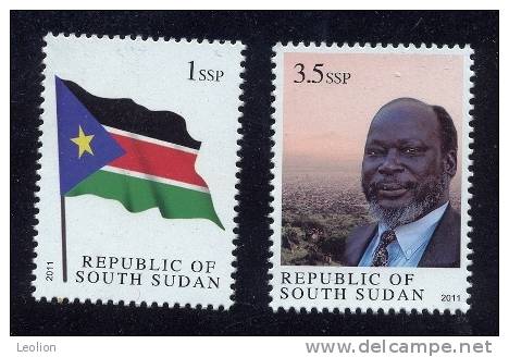 SOUTH SUDAN - 1st Issue - National Flag And Dr John Garang - South Sudan
