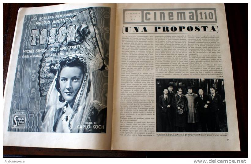 CINEMA - 2 NUMERI DI  "CINEMA" RIVISTA MENSILE DI CINEMATOGRAFO 1940-1941