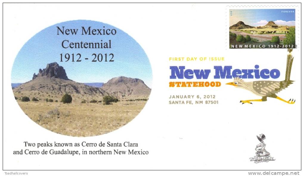 New Mexico Centennial FDC With DCP Cancellation, From Toad Hall Covers #1 - 2011-...