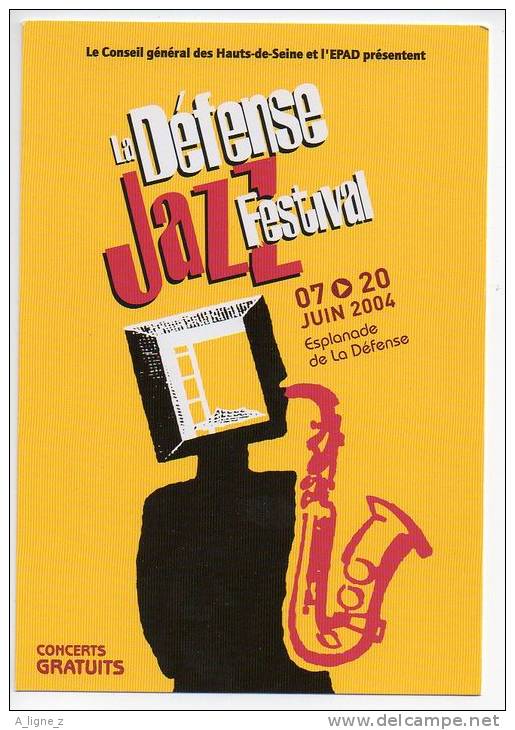 Ref 60 CP Promo Cart´com La Défense Jazz Festival 2004 Saxo - La Defense