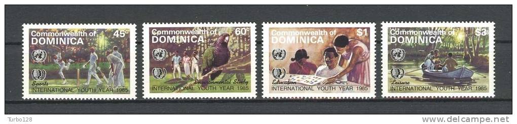 DOMINIQUE 1985  N° 858/861 ** Neufs Ier Choix. Sup.  Cote 25 &euro; (Jeunesse. Oiseau, Bird. Sport) - Dominique (1978-...)