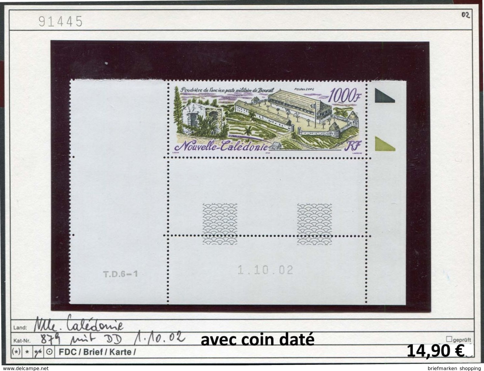 Neukaledonien - Nouvelle Caledonie - Michel 1281 Unterrand Mit Datum - ** Mnh Neuf Postfris -  Coin Daté - Unused Stamps