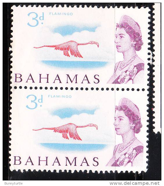 Bahamas 1965 Flamingo 3p Blk Of 2 MNH - 1963-1973 Ministerial Government