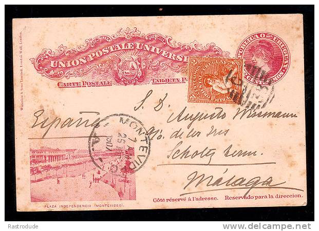 Uruguay - 1907 Uprated Postal Stationery To Spain - Uruguay