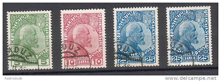 Liechtenstein 1912 - 1915 - Yvert 1 - 3 & 3a - Used - Usados