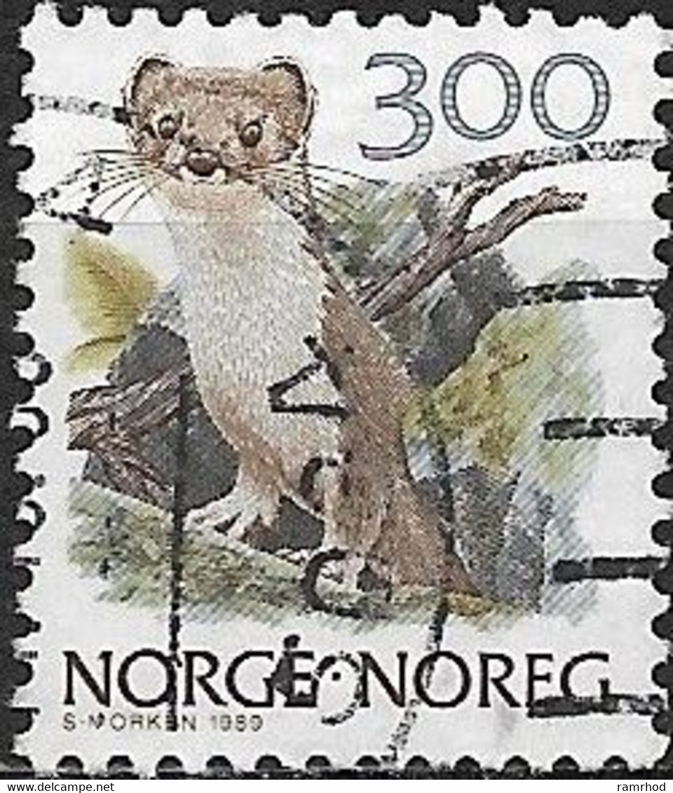 NORWAY 1988 Wildlife - 3k - Stoat FU - Used Stamps