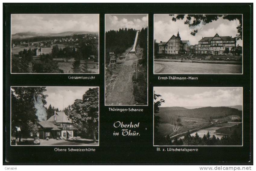 AK Oberhof: Ernst-Thälmann-Haus, Obere Schweizerhütte, Lütschetalsperre, 1963, Ung - Oberhof