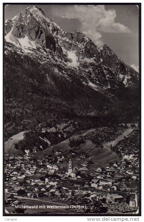 AK Mittenwald Mit Wetterstein, Gelaufen 1962 - Mittenwald