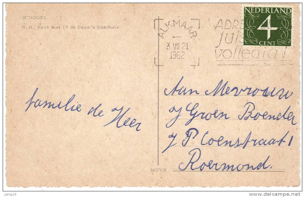 Nederland/Holland, Schoorl, N.H. Kerk Met 17e Eeuw's Raadhuis, 1962 - Schoorl