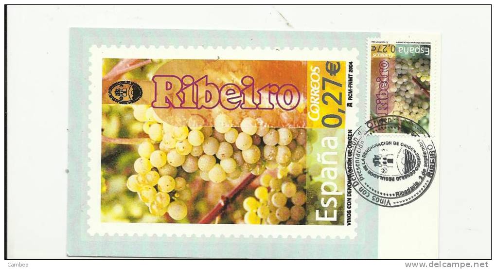 MAXIMUN CARD MAXIMUN CARTE 2004   SPAIN ESPAGNE ORENSE GALICIA  ORIGEN DENOMITATION  RIBEIRO RIBADAVIA WHITE WINE - Vinos Y Alcoholes