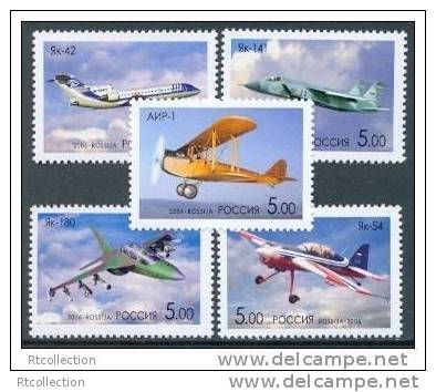 Russia 2006 Birth Centenary Of A. S. Yakovle Planes Transport Airplanes Aviations Aircraft Plane MNH Michel 1325-1329 - Collezioni