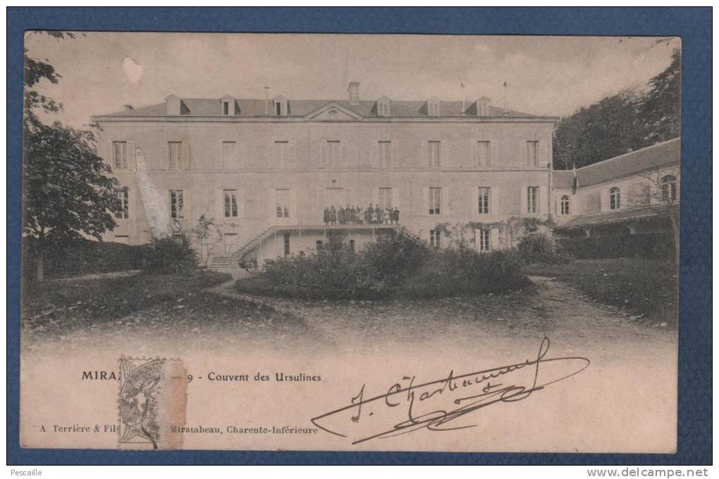 17 CHARENTE MARITIME - CP ANIMEE MIRAMBEAU - COUVENT DES URSULINES - N°9 A. TERRIERE & FILS MIRAMBEAU - Mirambeau