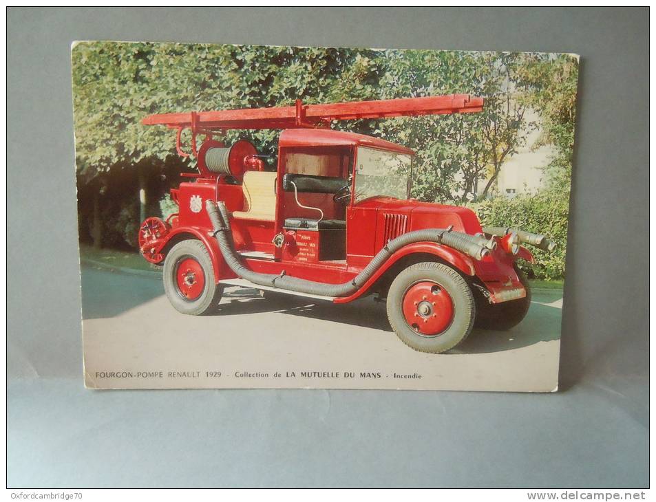 Fourgon-Pompe Renault 1929 , Incendie , Pompiers Soldats Du Feu - Sapeurs-Pompiers