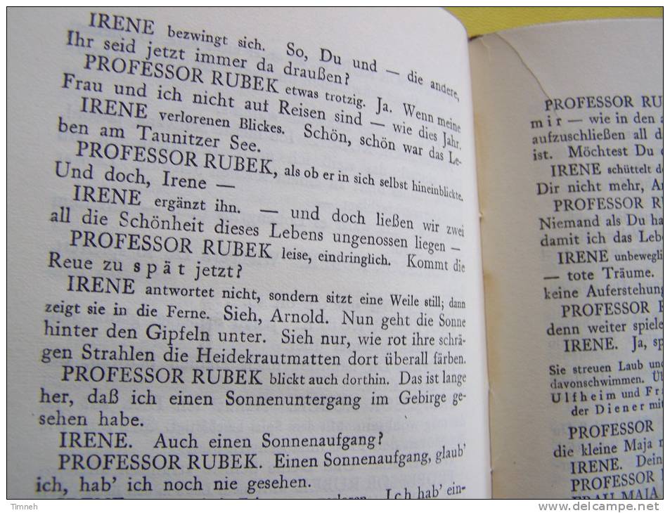 WENN WIR TOTEN ERWACHEN - HENRIK IBSEN 1922  S. FISCHER VERLAG WERKE IN EINZELAUSGABEN - - Teatro & Sceneggiatura