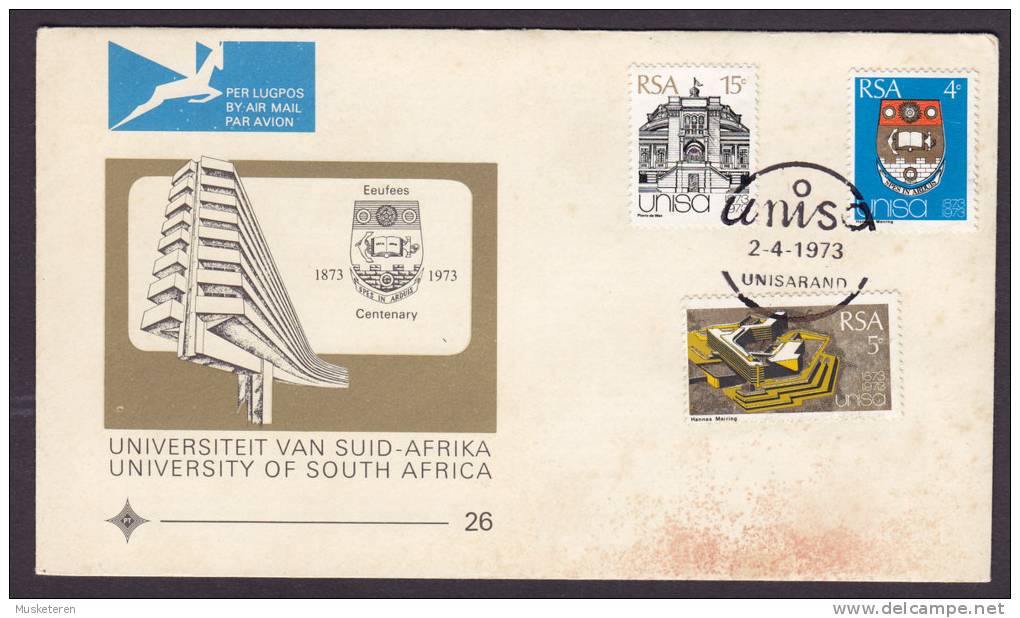 South Africa Airmail FDC Cover 1973 University Of South Africa - FDC