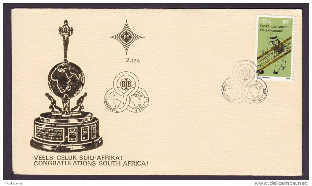 South Africa Airmail FDC Cover 1978 Bowling World Championship - FDC