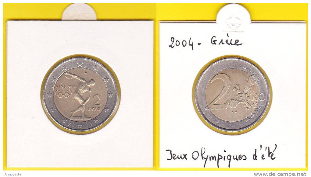 Commémorative 2 Euros. Jeux Olympiques D´été, Athènes - Grèce 2004 - Grèce