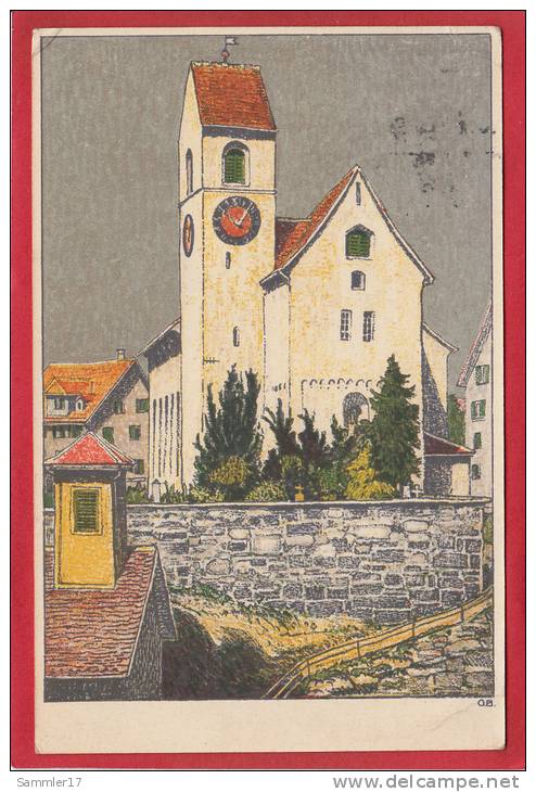 RÜTI, KIRCHE, KÜNSTLER-LITHO, 1922 - Rüti