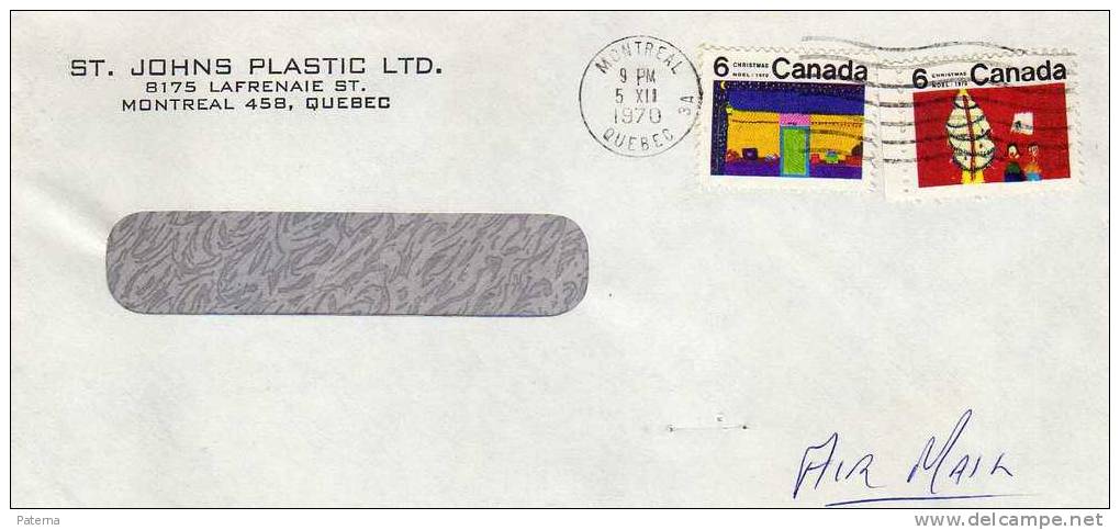 Carta , Montreal 1970, Canada,  Cover - Brieven En Documenten