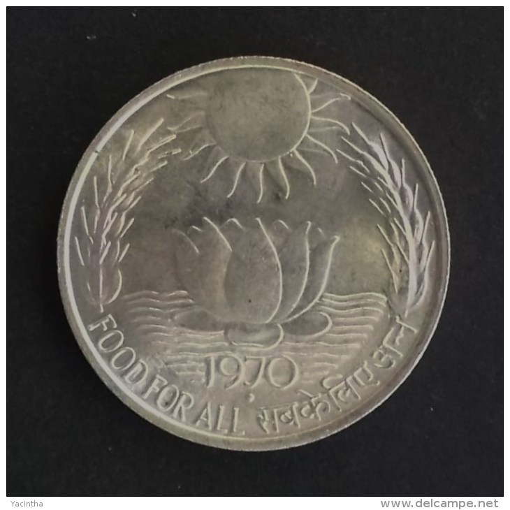 @Y@   India  10 Rupee  Lotus   FAO    Zilver  1970  Prooflike - Inde