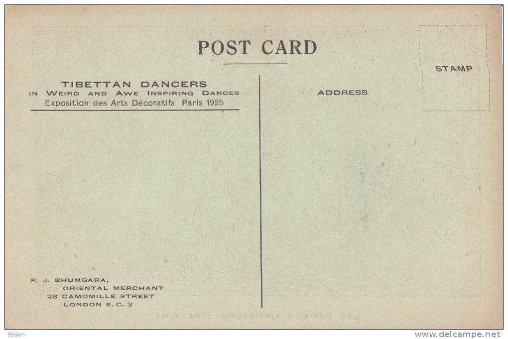 TIBET - Danseurs Tibétains à L´Expo Arts Déco. Paris 1925 - Tibet