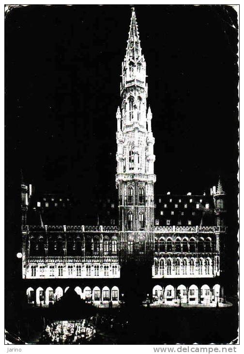 Belgium >Bruxelles, Hôtel De Ville- Stadhuis, La Nuit, Circule-gealufen Oui-ja 1957 - Pubs, Hotels, Restaurants