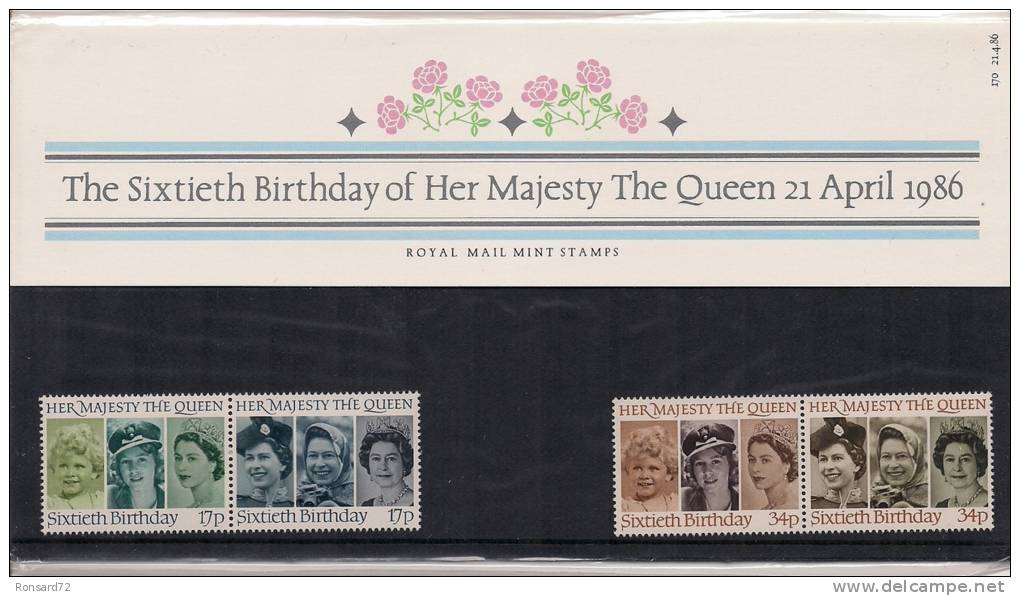 1986 - The Sixtieth Birthday Of Her Majesty The Queen 21 April 1986 - Presentation Packs
