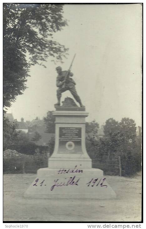 NORD PAS DE CALAIS - 62 - PAS DE CALAIS - HESDIN - Photo Carte - Monument Aux Morts Guerre 1870 - Hesdin