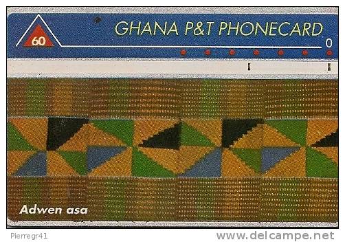 2-CARTE-HOLOGRAPHIQUE-198 0-AFRIQUE-GHANA-60 & 120U-TAPIS-UTILISE-RARE-T BE - Ghana