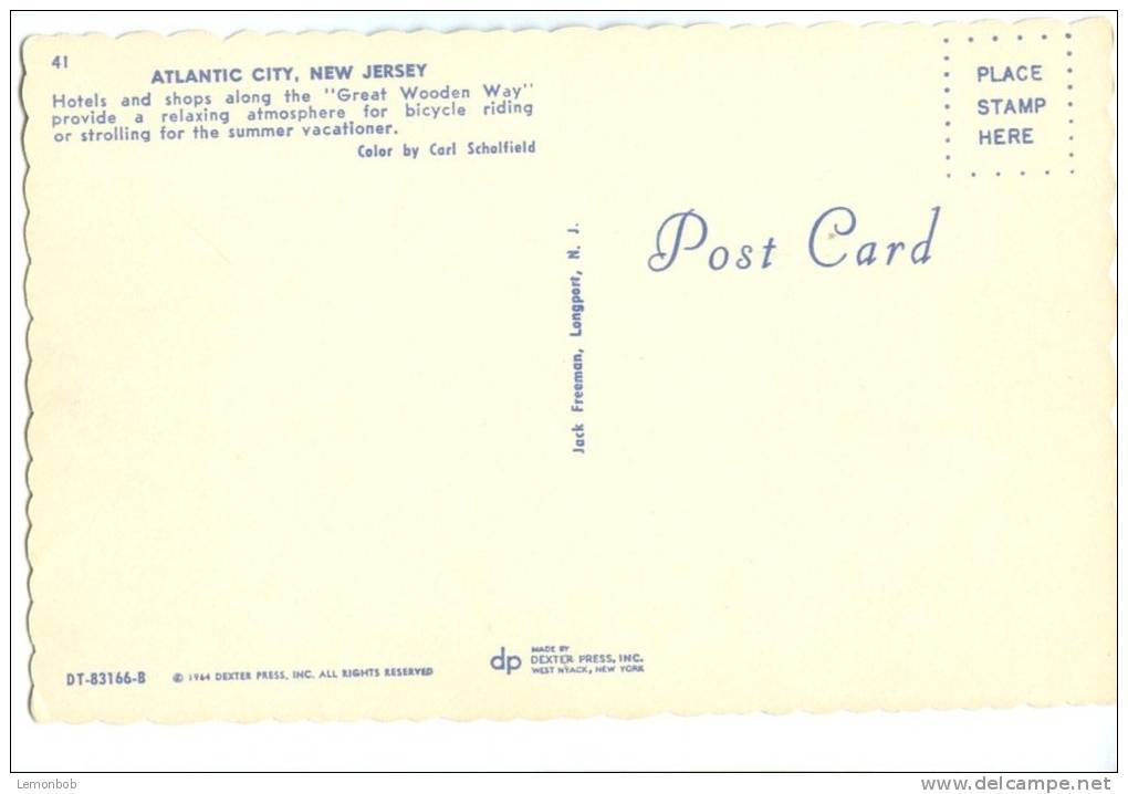 USA, Atlantic City, New Jersey, Great Wooden Way, 1964 Unused Postcard [P8105] - Atlantic City