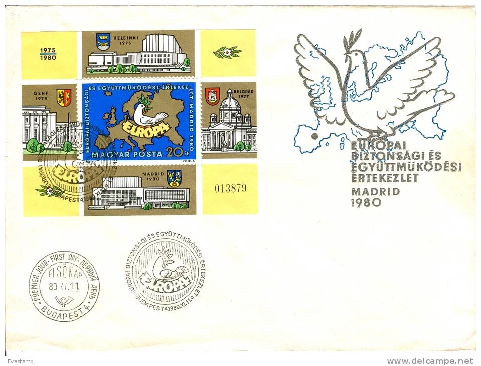 HUNGARY - 1980.FDC Sheet - European Security And Cooperation Conference,Madrid II. - FDC