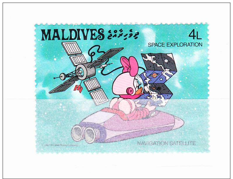 MALDIVES 1988 Espace  - Disney  4 L Y&T # 1147 Cv 0.15 E   ** M N H  , V V F - Maldives (1965-...)