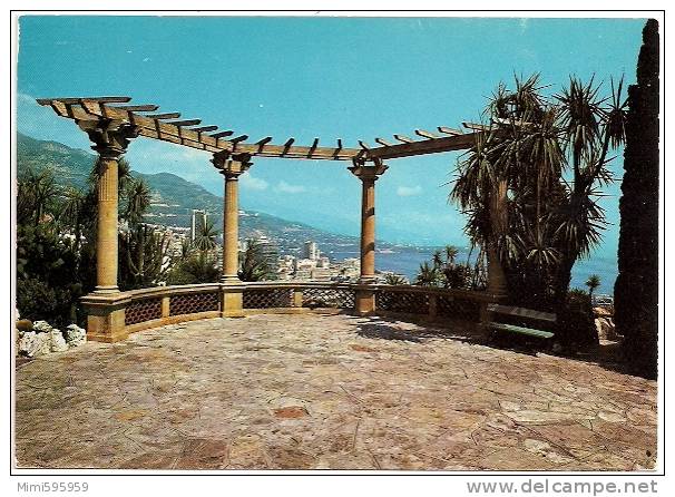 3224 - MONACO - MONTE-CARLO - Vue Prise D´une Terrasse Du Jardin Exotique - Circulée 1987 - Scan Recto-verso - Exotische Tuin