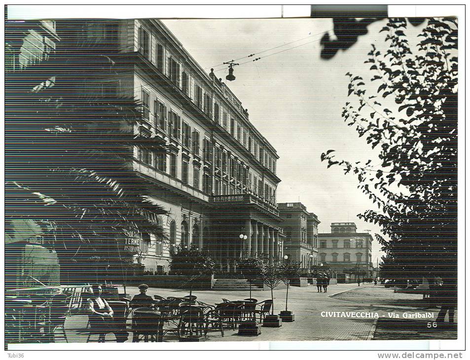 CIVITAVECCHIA - VIA GARIBALDI - B/N VIAGGIATA IN BUSTA   1952 -ANIMATA - Civitavecchia