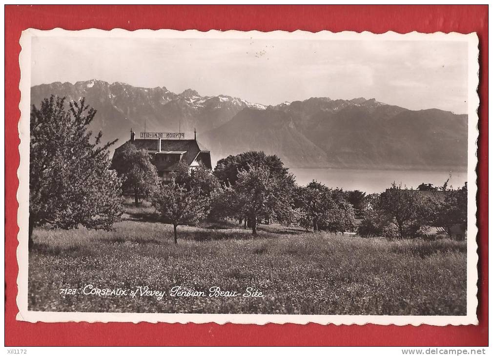 X0546 Corseaux Sur Vevey, Pension Beau-Site. Cachet 1948. Perrochet 7123 - Corseaux