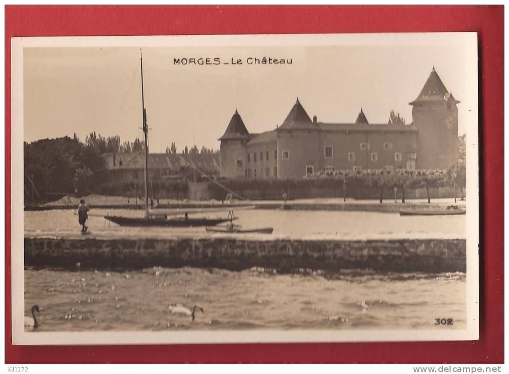 X0547 Morges, Le Château, Barques, Cignes,petite Animation.Non Circulé. Perrochet 302 - Morges