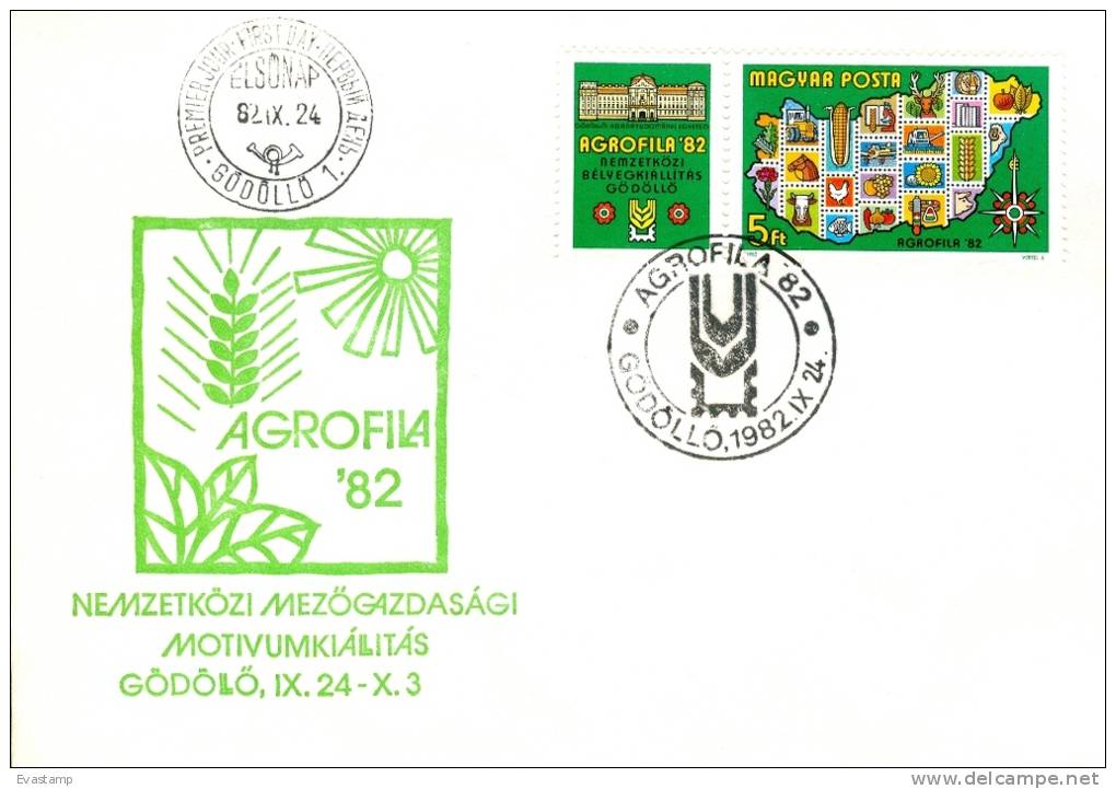 HUNGARY - 1982.FDC  - Agrofila, Agricultural Stamp Exhibition, Gödöll&#337; II. - FDC