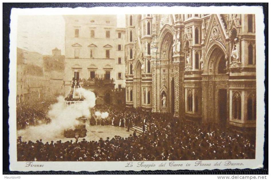 FIRENZE 1937 22 Dicembre X POGGIARDO (LE) RITO Dello SCOPPIO DEL CARRO IN PIAZZA DUOMO Del Sabato Santo VEDI FOTO - Demonstrationen