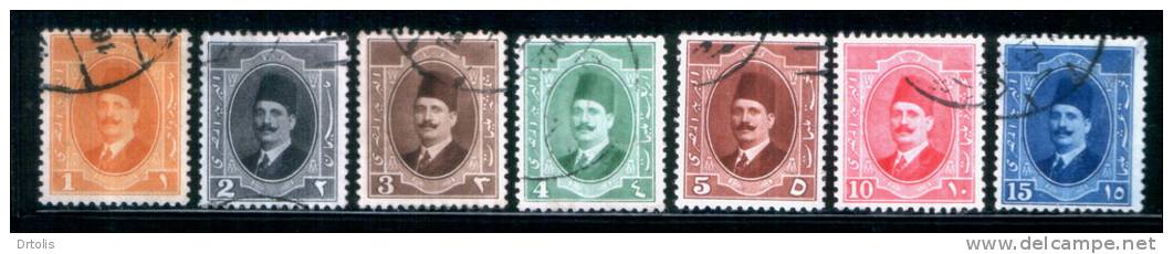 EGYPT / 1923 / KING FUAD I / COMPLETE SET / VF USED / 3 SCANS. - Oblitérés