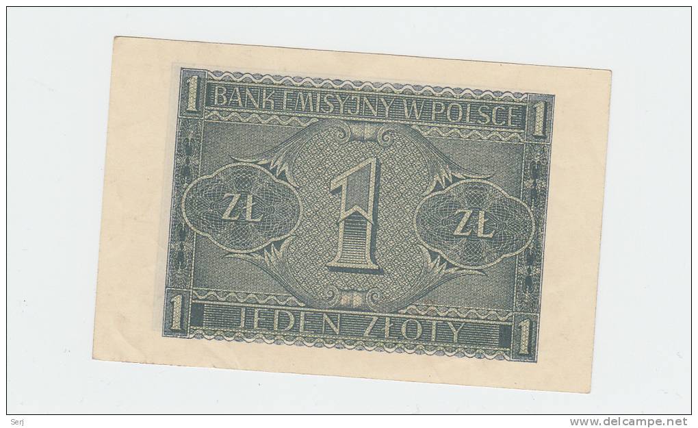 Poland 1 Zloty 1941 XF Banknote P 99 - Poland