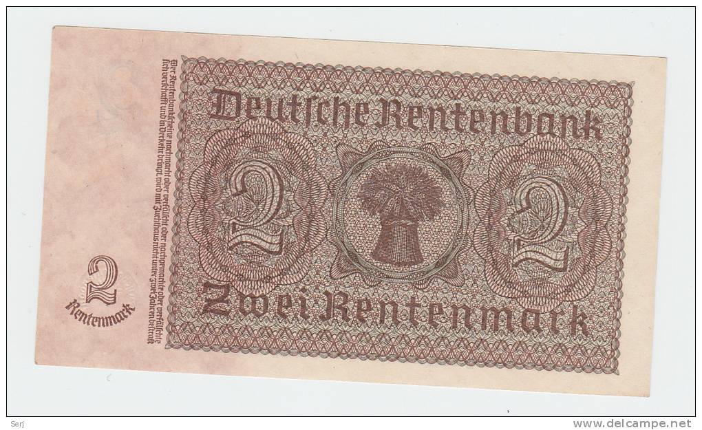 Germany 2 Rentenmark 1937 AUNC P 174b  174 B - Otros & Sin Clasificación