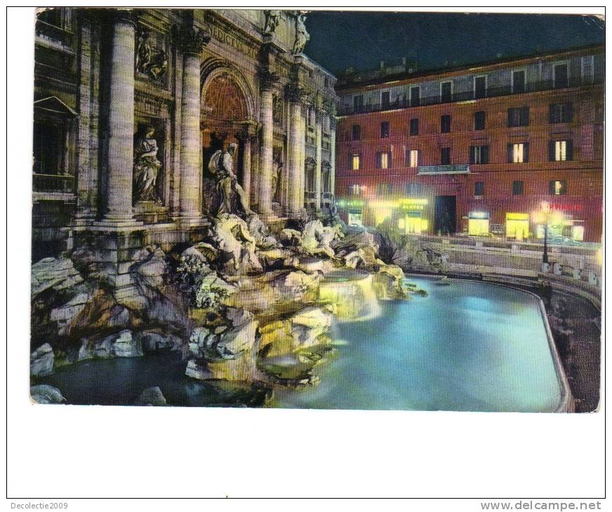 B58349 Roma Di Notte Fontana Di Trevi Used Perfect Shape Back Scan At Request - Fontana Di Trevi