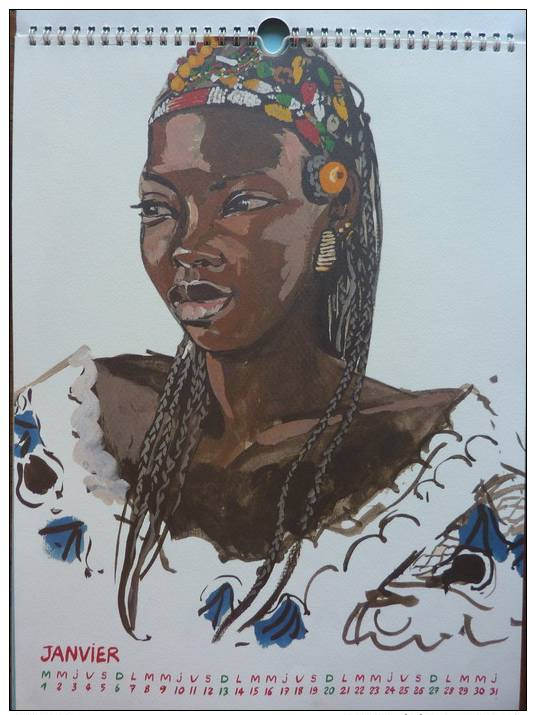 Calendrier Africain Titouan Lamazou (Galimard) Pour Action Contre La Faim (ACF), Portraits De Femmes - Grand Format : 2001-...