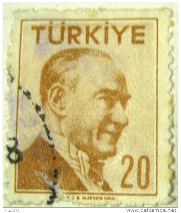 Turkey 1957 Kemal Ataturk 20k - Used - Usati