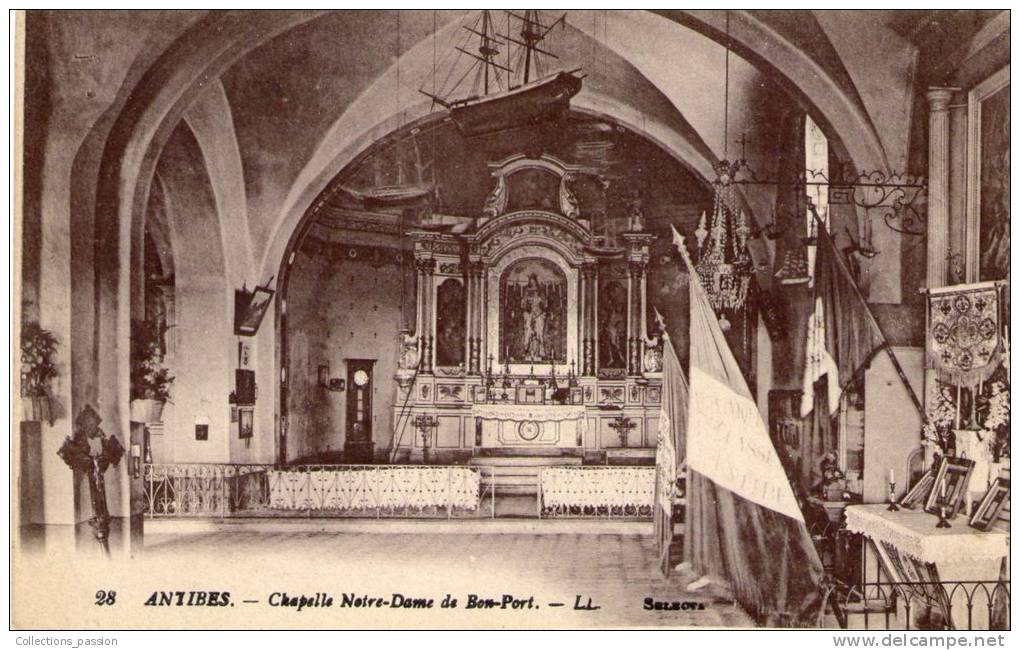 Cp , 06 , ANTIBES , Chapelle NOTRE DAME DE BON-PORT , écrite - Antibes - Old Town