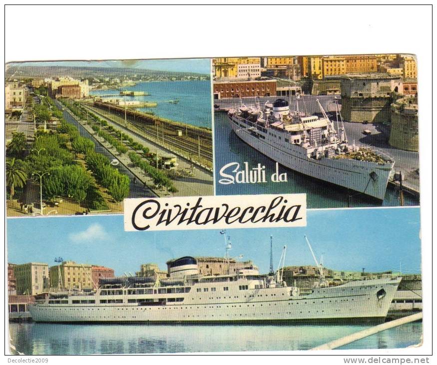 B58407 Civitavecchia Boats Bateaux Multiviews Used Perfect Shape Back Scan At Request - Civitavecchia