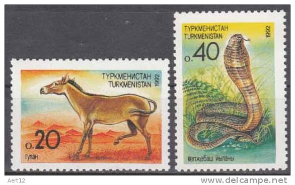 TURKMENISTAN , 1992, Horse; Snake;  MNH (**); Sc. 29/30 - Turkmenistan